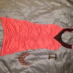 Body Central Coral BodyCon Mini Dress